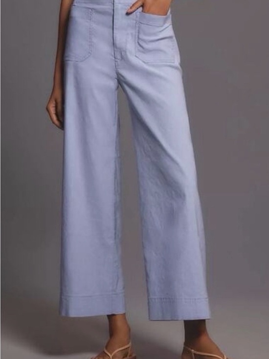 Maeve Pants - Maeve Colette  Wide-Leg Croped linen Pants